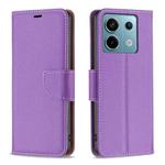 For Xiaomi Redmi Note 13 Pro 4G Global Litchi Texture Pure Color Leather Phone Case(Purple)