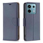 For Xiaomi Redmi Note 13 Pro 4G Global Litchi Texture Pure Color Leather Phone Case(Blue)