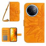 For vivo Y39 5G Global Skin Feel Sun Flower Embossed Flip Leather Phone Case with Lanyard(Yellow)