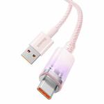 Baseus 100W USB to USB-C / Type-C Explorer Series Smart Temperature Control Fast Charging Data Cable, Length:1m(Pink)