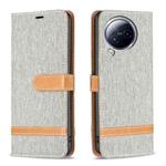 For Xiaomi Civi 3 5G Color Block Denim Texture Leather Phone Case(Grey)