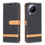For Xiaomi Civi 3 5G Color Block Denim Texture Leather Phone Case(Black)