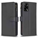 For OPPO A74 4G / F19 4G 9 Card Slots Zipper Wallet Leather Flip Phone Case(Black)