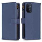 For OPPO A74 5G / A93 5G / A54 5G 9 Card Slots Zipper Wallet Leather Flip Phone Case(Blue)