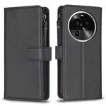 For OPPO Find X6 Pro 9 Card Slots Zipper Wallet Leather Flip Phone Case(Black)