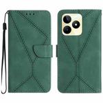 For Realme C53 Stitching Embossed Leather Phone Case(Green)