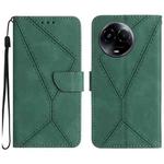 For Realme 11 5G Global Stitching Embossed Leather Phone Case(Green)