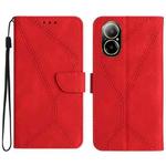 For Realme C67 4G Stitching Embossed Leather Phone Case(Red)