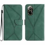 For Realme C67 4G Stitching Embossed Leather Phone Case(Green)
