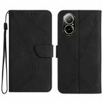 For Realme C67 4G Stitching Embossed Leather Phone Case(Black)