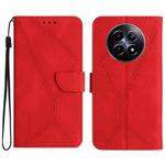 For Realme 12 5G Global Stitching Embossed Leather Phone Case(Red)