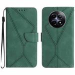 For Realme 12 5G Global Stitching Embossed Leather Phone Case(Green)