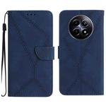 For Realme 12 5G Global Stitching Embossed Leather Phone Case(Blue)