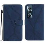 For Realme C65 4G Stitching Embossed Leather Phone Case(Blue)