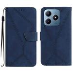 For Realme C63 4G Global/ C61 Stitching Embossed Leather Phone Case(Blue)