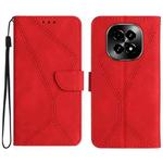 For Realme C63 5G Stitching Embossed Leather Phone Case(Red)