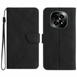 For Realme C63 5G Stitching Embossed Leather Phone Case(Black)