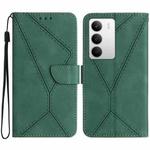 For Realme C75 5G Stitching Embossed Leather Phone Case(Green)