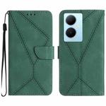 For vivo Y78+ Stitching Embossed Leather Phone Case(Green)