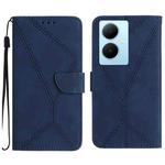 For vivo Y78+ Stitching Embossed Leather Phone Case(Blue)
