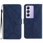 For vivo Y200e 5G/Y100 5G IDN/V30 Lite 5G India Stitching Embossed Leather Phone Case(Blue)