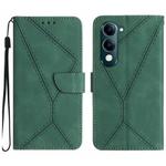 For vivo Y04 4G / Y29s 5G Stitching Embossed Leather Phone Case(Green)