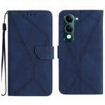 For vivo Y04 4G / Y29s 5G Stitching Embossed Leather Phone Case(Blue)