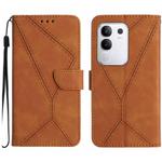 For vivo Y29 4G Global Stitching Embossed Leather Phone Case(Brown)
