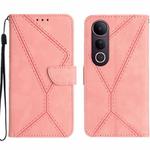 For vivo V50 Lite 5G Stitching Embossed Leather Phone Case(Pink)
