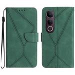 For vivo V50 Lite 5G Stitching Embossed Leather Phone Case(Green)