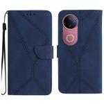 For vivo V50 5G Global Stitching Embossed Leather Phone Case(Blue)