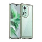 For OPPO Reno11 Global Colorful Series Acrylic Hybrid TPU Phone Case(Transparent Grey)
