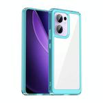 For OPPO Reno13 F Colorful Series Acrylic Hybrid TPU Phone Case(Transparent Blue)