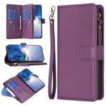 For Realme C53 9 Card Slots Zipper Wallet Leather Flip Phone Case(Dark Purple)