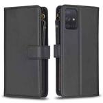 For Samsung Galaxy A71 4G 9 Card Slots Zipper Wallet Leather Flip Phone Case(Black)