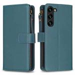 For Samsung Galaxy S24+ 5G 9 Card Slots Zipper Wallet Leather Flip Phone Case(Green)