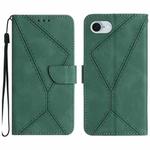 For iPhone SE 2024 Stitching Embossed Leather Phone Case(Green)