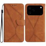 For iPhone 17 Pro Max Stitching Embossed Leather Phone Case(Brown)