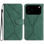 For iPhone 17 Pro Max Stitching Embossed Leather Phone Case(Green)