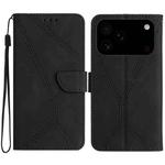 For iPhone 17 Pro Max Stitching Embossed Leather Phone Case(Black)