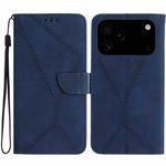 For iPhone 17 Pro Max Stitching Embossed Leather Phone Case(Blue)