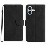 For iPhone 17 Stitching Embossed Leather Phone Case(Black)