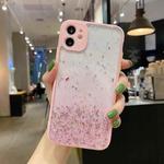 For iPhone 12 mini Starry Gradient Glitter Powder TPU Phone Case(Pink)