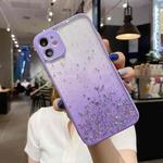 For iPhone 12 mini Starry Gradient Glitter Powder TPU Phone Case(Purple)