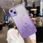 For iPhone 13 Starry Gradient Glitter Powder TPU Phone Case(Purple)