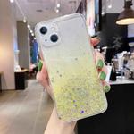 For iPhone 13 mini Starry Gradient Glitter Powder TPU Phone Case(Yellow)