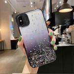 For iPhone XS / X Starry Gradient Glitter Powder TPU Phone Case(Black)