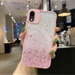 For iPhone XR Starry Gradient Glitter Powder TPU Phone Case(Pink)