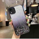 For iPhone XR Starry Gradient Glitter Powder TPU Phone Case(Black)