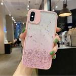 For iPhone XS Max Starry Gradient Glitter Powder TPU Phone Case(Pink)